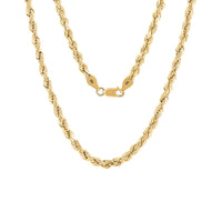 4mm Rope Chain Necklace in 10K Yellow Gold 8.50 Grams 26 Inches