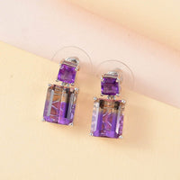 AAA Anahi Ametrine, Amethyst Dangling Earrings in Platinum Over Sterling Silver 11.00 ctw