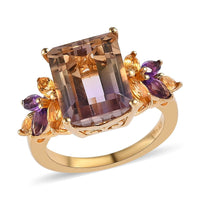 AAA Anahi Ametrine and Multi Gemstone Ring in Vermeil Yellow Gold Over Sterling Silver 5.65 ctw