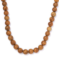 Peanut Wood Jasper 10mm Beaded Necklace 18 Inches in Rhodium Over Sterling Silver 346.40 ctw