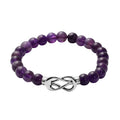 Amethyst 7-9mm Beaded Bracelet with Magnetic Clasp in Stainless Steel 75.00 ctw - Sticky add to cart bar