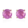 Ilakaka Hot Pink Sapphire Solitaire Stud Earrings in Vermeil Rose Gold Over Sterling Silver 1.50 ctw - Sticky add to cart bar