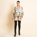 TAMSY Orange and Olive Jacquard Jacket - One Size Missy - Sticky add to cart bar