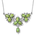 Blue Howlite Floral Necklace 18 Inches in Platinum Over Bronze and Stainless Steel 7.75 ctw - Sticky add to cart bar