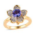 GP Italian Garden Collection Tanzanite, Multi Gemstone Floral Ring in Vermeil YG Over Sterling Silver 1.40 ctw - Sticky add to cart bar