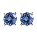 D'Joy Tanzanite Solitaire Stud Earrings in Platinum Over Sterling Silver 0.75 ctw - Sticky add to cart bar
