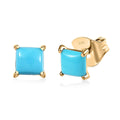 Luxoro 10K Yellow Gold Premium Sleeping Beauty Turquoise Solitaire Stud Earrings 1.00 ctw - Sticky add to cart bar