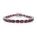 Orissa Rhodolite Garnet Bracelet in Platinum Over Sterling Silver (8.00 In) 10.60 Grams 26.75 ctw - Sticky add to cart bar