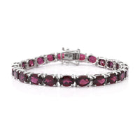 Orissa Rhodolite Garnet Bracelet in Platinum Over Sterling Silver (8.00 In) 10.60 Grams 26.75 ctw