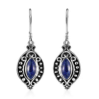 Lapis Lazuli Fancy Earrings in Sterling Silver 4.85 ctw