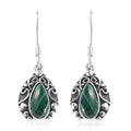 African Malachite Earrings in Sterling Silver 4.00 ctw - Sticky add to cart bar