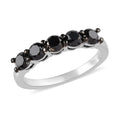 Black Diamond (IR) Band Ring in Rhodium & Platinum Over Sterling Silver (Size 10.0) 1.00 ctw - Sticky add to cart bar