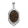 Freshened Tiger Eye Pendant without Chain in Platinum Over Copper with Magnet 10.00 ctw - Sticky add to cart bar