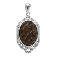 Freshened Tiger Eye Pendant without Chain in Platinum Over Copper with Magnet 10.00 ctw