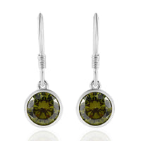 Simulated Peridot Lever Back Earrings in Sterling Silver 2.00 ctw