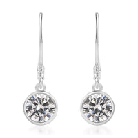 Simulated Diamond Solitaire Earrings in Sterling Silver 2.00 ctw