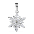Simulated Diamond and White Zircon Floral Pendant in Sterling Silver 1.50 ctw - Sticky add to cart bar