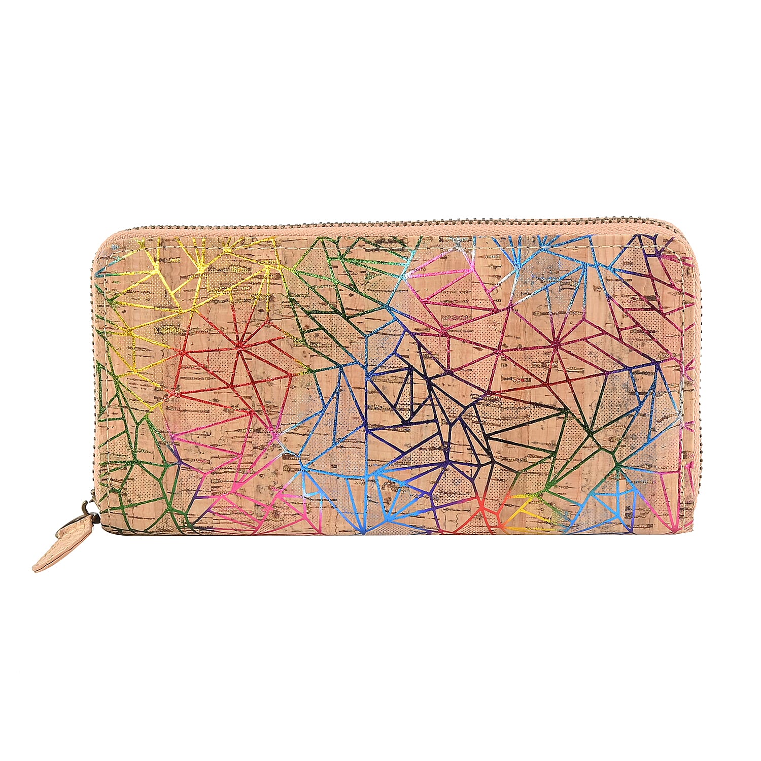 Khaki and Butterfly Pattern Cork Wallet