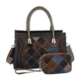 CHAOS BY ELSIE Set of 2 Multi Color Snake Print Genuine Leather Satchel Bag (13x4.33x8.5) and Clutch (5.5x4x1.5) - Sticky add to cart bar
