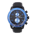 STRADA Japanese Movement Watch with Black, Blue False Chronograph Dial and Black Silicone Strap - Sticky add to cart bar