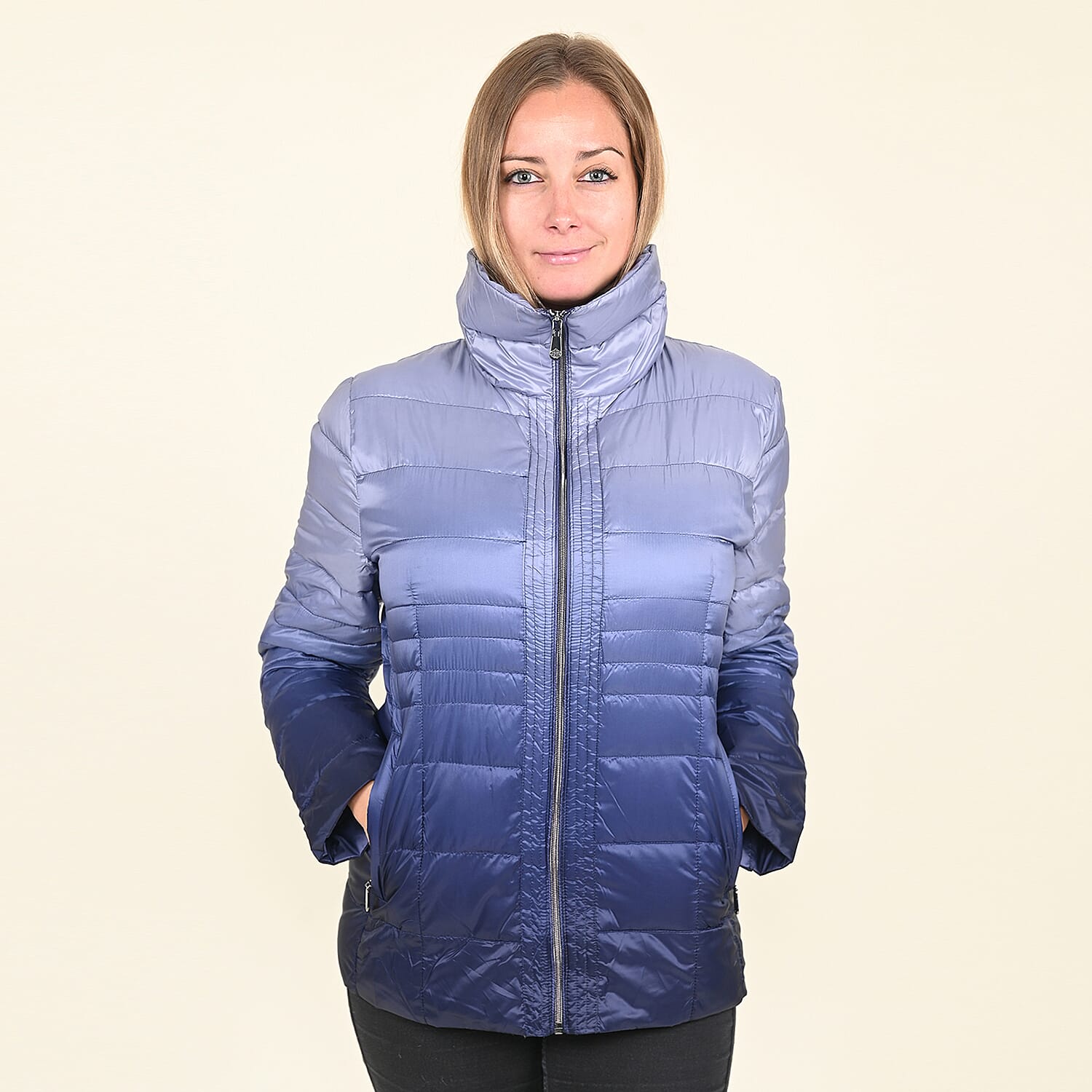 TAMSY Navy Ombre Puffer Jacket- (S)