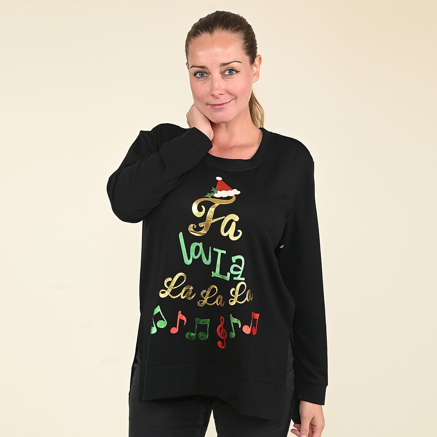 TAMSY Black Christmas Sweater - (S)