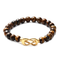 South African Yellow Tiger's Eye Beaded Bracelet with Magnetic Clasp in ION Pated YG Stainless Steel 84.00 ctw