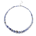 Blue Spot Jasper Beaded Necklace 18 Inches in Stainless Steel 193.50 ctw - Sticky add to cart bar