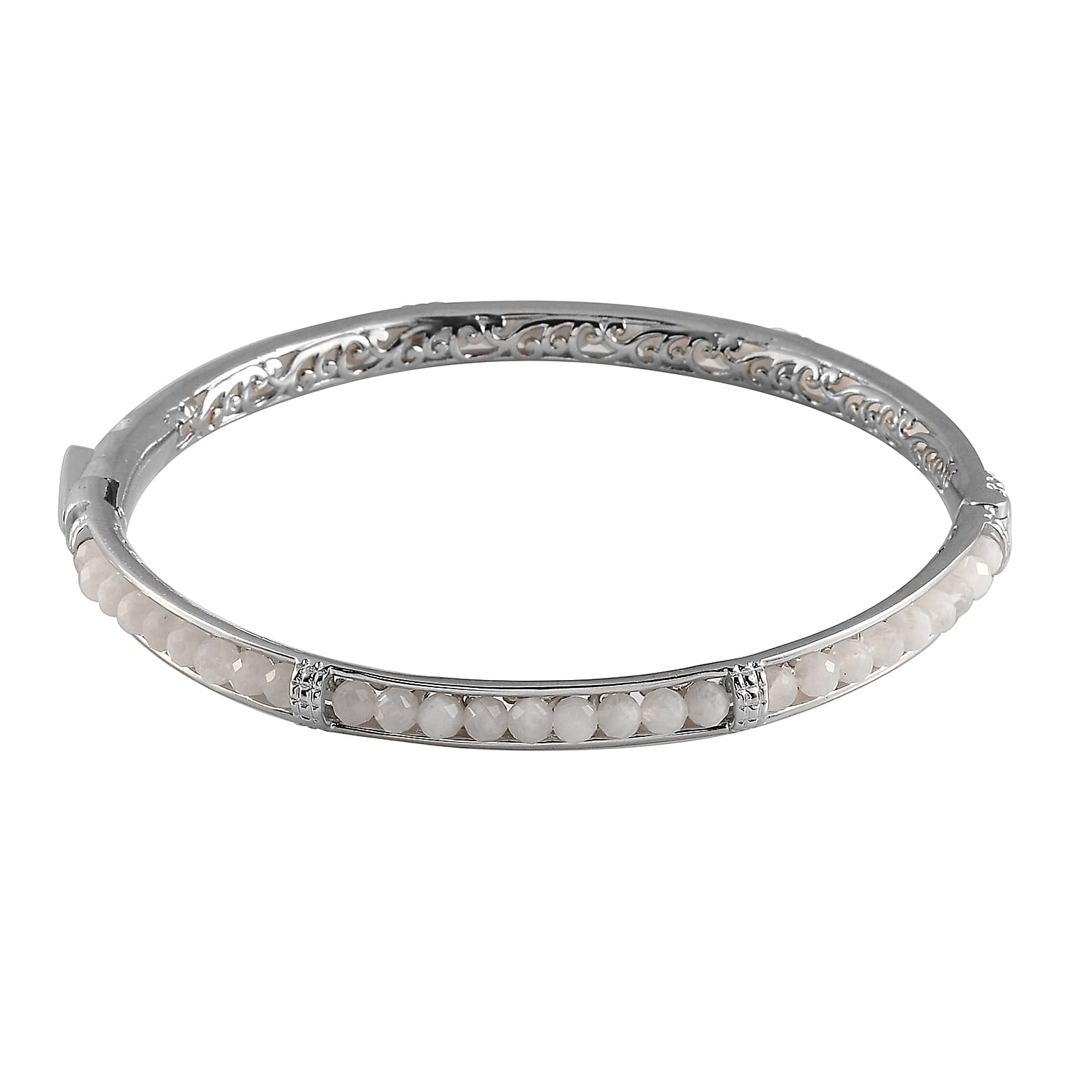 Karis Peridot Bangle Bracelet in Platinum Bond (7.25 In) 21.60 ctw