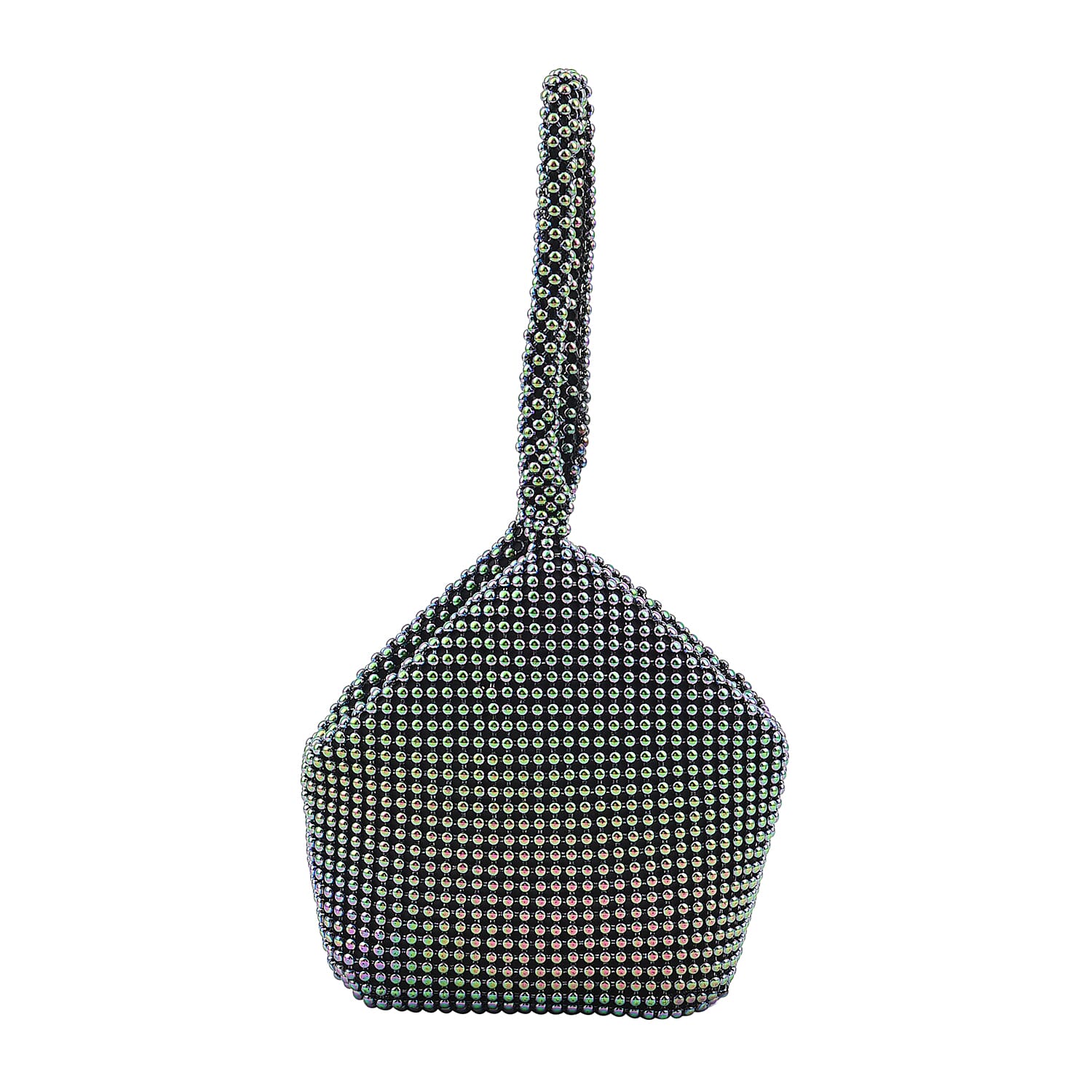 Gold Women's Sparkly Clutch Evening Bags Glitter Rhinestone Triangle Purse