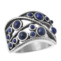 Lapis Lazuli Ring in Black Oxidized Stainless Steel 2.30 ctw - Sticky add to cart bar
