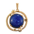 KARIS Lapis Lazuli Circle Pendant in ION Plated 18K Yellow Gold 11.00 ctw - Sticky add to cart bar