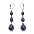 Lapis Lazuli Dangle Earrings in Stainless Steel 11.20 ctw - Sticky add to cart bar