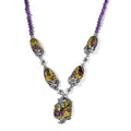 Artisan Crafted Tasmanian Stichtite and Amethyst Necklace 18 Inches in Sterling Silver 44.15 ctw - Sticky add to cart bar