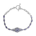 Tanzanite Toggle Clasp Bracelet in Platinum Over Sterling Silver (7.25 In) 4.35 ctw - Sticky add to cart bar