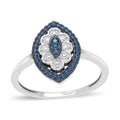 Blue Diamond Accent Ring in Platinum Over Sterling Silver (Size 10.0) - Sticky add to cart bar