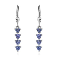 Tanzanite Dangle Earrings in Platinum Over Sterling Silver 1.25 ctw