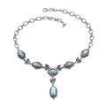 Bali Legacy Larimar Necklace 20 Inches in Sterling Silver 28.15 ctw - Sticky add to cart bar