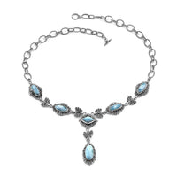 Bali Legacy Larimar Necklace 20 Inches in Sterling Silver 28.15 ctw
