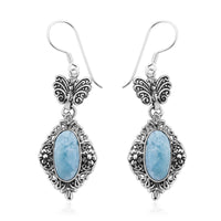 Bali Legacy Larimar Earrings in Sterling Silver 10.50 ctw