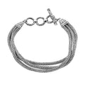 Bali Legacy Sterling Silver Multi Strand Tulang Naga Toggle Clasp Bracelet (7.25 In) (25.40 g) - Sticky add to cart bar