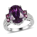 Lab Grown Color Change Sapphire and Multi Gemstone Ring in Platinum Over Sterling Silver 9.85 ctw - Sticky add to cart bar