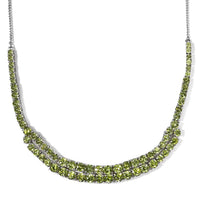 Arizona Peridot Necklace 18-20 Inches in Platinum Over Sterling Silver 24.40 ctw