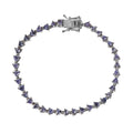 Tanzanite Tennis Bracelet in Platinum Over Sterling Silver (6.50 In) 3.90 ctw (Del. in 3-5 Days) - Sticky add to cart bar