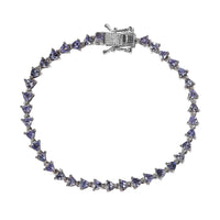 Tanzanite Tennis Bracelet in Platinum Over Sterling Silver (6.50 In) 3.90 ctw (Del. in 3-5 Days)
