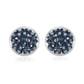 Venice Blue Diamond I1-I2 Stud Earrings in Platinum Over Sterling Silver 0.20 ctw - Sticky add to cart bar