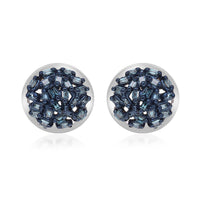 Venice Blue Diamond I1-I2 Stud Earrings in Platinum Over Sterling Silver 0.20 ctw