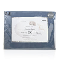 MASTER SUITE Dark Gray 500TC 100% Cotton Sheet Set -King One Size