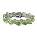 Chartreuse Quartz, White Zircon Bracelet in Platinum Over Sterling Silver (8.00 In) (Del. in 7-10 Days) 40.00 ctw - Sticky add to cart bar