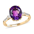 Luxoro 10K Yellow Gold AAA Moroccan Amethyst and Diamond Ring 3.60 ctw - Sticky add to cart bar